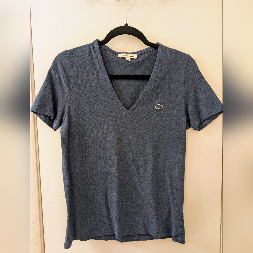 Lacoste Blue V-Neck Top